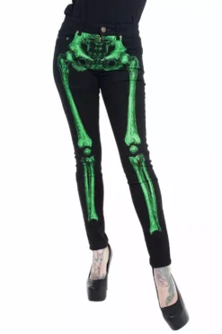 Skeleton Jeans [Unisex] [Green Bone] -Creepsville Horror Shop JSLG 5copy
