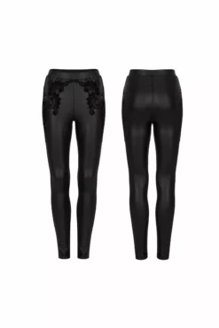 Liquid Lace Wet Look Leggings 14 Liquid Lace Wet Look Leggings -Creepsville Horror Shop Leggings Leather Plus Size