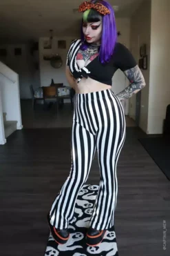 Beetle Flare Pants -Creepsville Horror Shop Lydia Deetz Outfit