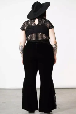 Mahina Velvet Bell Bottoms -Creepsville Horror Shop MAHINA VELVET BELL BOTTOMS PLUS W H x1600copy