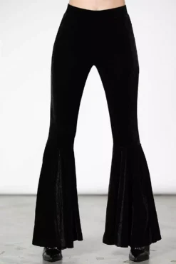 Marisol Velvet Bell Bottoms -Creepsville Horror Shop MARISOL VELVET BELL BOTTOMS W B x1600copy