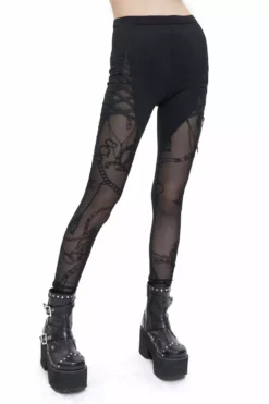 Victorian Charms Cut-Out Leggings -Creepsville Horror Shop Mesh Leggings