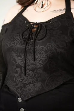 Periwinkle Halter Crop Top -Creepsville Horror Shop PERIWINKLE HALTER CROP TOP PLUS W C x1600copy