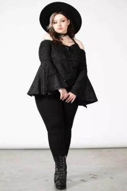 Periwinkle Halter Crop Top -Creepsville Horror Shop PERIWINKLE HALTER CROP TOP PLUS W E x1600copy