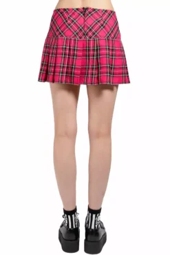 Tripp NYC Pleated Skirt [Pink Plaid] -Creepsville Horror Shop PL1244 PINKPLAID B 1000x 50904126 c20c 4cc6 b59e 6e0d18c9dd59