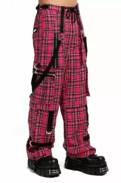 Tripp NYC Strap To Strap Pants [PINK PLAID] -Creepsville Horror Shop PL7272M PINKPLD S 1000x f1f7f54c 47d7 4628 b915 2f8ae73cec21