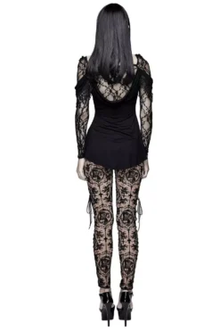 Bathory Edwardian Cameo Mesh Leggings -Creepsville Horror Shop PT10702 2