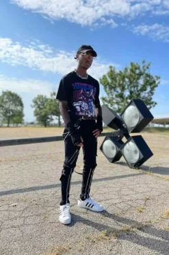 Tripp Straight-Leg Bondage Pants [Black] -Creepsville Horror Shop PunkPants