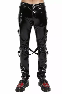Tripp Mens Vinyl PVC Skinny Bondage Pants