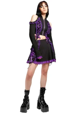 Tripp NYC Lolita Crop Hoody [Black/Purple] -Creepsville Horror Shop RX4387 BLKPURPLE FULL 1000x 1239cff2 7e51 40d3 abc5 1e4fa77dc951