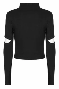 Doll Stitches Hollow-Out Top[BLACK] -Creepsville Horror Shop Raver Goth Top