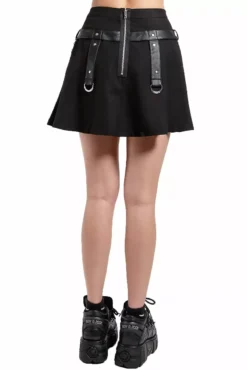 Tripp Harness Chain Skirt [Black] -Creepsville Horror Shop SB4012 BLK B 1