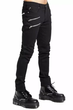 Tripp NYC Biker Jeans -Creepsville Horror Shop SD7388M BLK S
