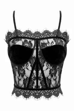 Lore Lace Crop Top -Creepsville Horror Shop Sexy Camisole