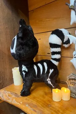 Skelekitty Plush Toy [Deluxe] -Creepsville Horror Shop Spooky Cat Toy
