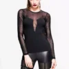 Cobweb Coven Mesh Top -Creepsville Horror Shop TT002 devil fashion spidergirl gothic top 2copy