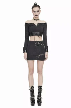 Dark & Deadly Crop Top -Creepsville Horror Shop TT144 5