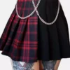 Tartan Pleated Chain Mini Skirt
