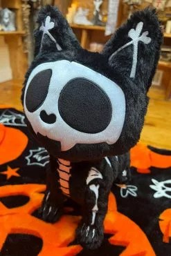 Skelekitty Plush Toy [Deluxe] -Creepsville Horror Shop Tim Byrton Cat Toy
