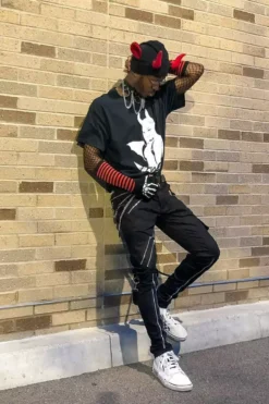 Tripp Straight-Leg Bondage Pants [Black] -Creepsville Horror Shop UrbanGoth 695a7016 77b3 471a b24e cd64460822ee