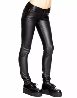 Tripp NYC Ladies Deville Pleather Faux Leather Jeans -Creepsville Horror Shop VX6548 BLK S