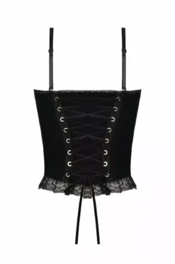 Burgundy Blood Ruffle Top -Creepsville Horror Shop Velvet Black Top