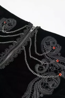 Black Blood Velvet High Waisted Shorts 16 Black Blood Velvet High Waisted Shorts -Creepsville Horror Shop Velvet goth shorts