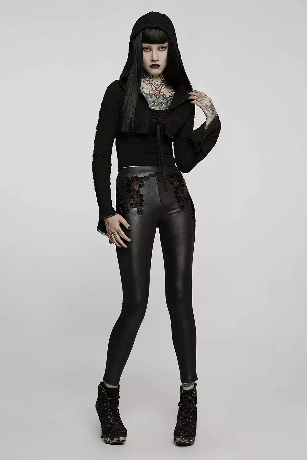 Liquid Lace Wet Look Leggings 6 Liquid Lace Wet Look Leggings - Image 4