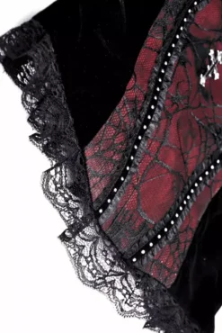 Burgundy Blood Ruffle Top -Creepsville Horror Shop Victorian Gothic Top