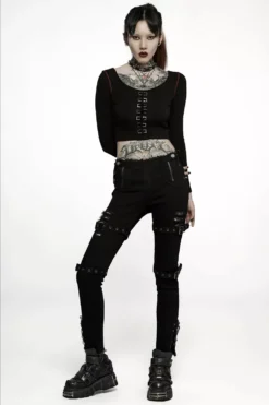 Psyche Unravel Bondage Pants -Creepsville Horror Shop WK 505NCF 01