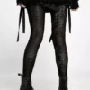 Snakes And Skulls Split Leg Mesh Leggings -Creepsville Horror Shop WK 521DDF 02