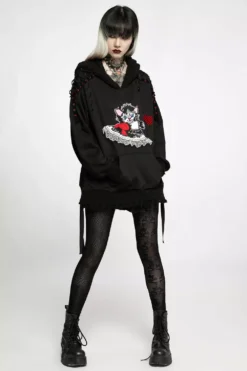 Snakes And Skulls Split Leg Mesh Leggings -Creepsville Horror Shop WK 521DDF 07