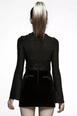 Black Velvet Vamp Mini Skirt 16 Black Velvet Vamp Mini Skirt -Creepsville Horror Shop WQ 566BQF 05