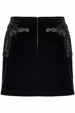 Black Velvet Vamp Mini Skirt 20 Black Velvet Vamp Mini Skirt -Creepsville Horror Shop WQ 566BQF 08