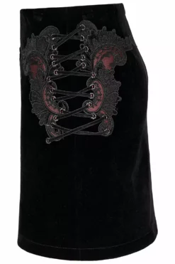 Black Velvet Vamp Mini Skirt 19 Black Velvet Vamp Mini Skirt -Creepsville Horror Shop WQ 566BQF 09