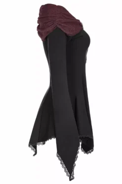 Castle Curse Bardot Top [BLACK/RED] -Creepsville Horror Shop WT 520TCF 06