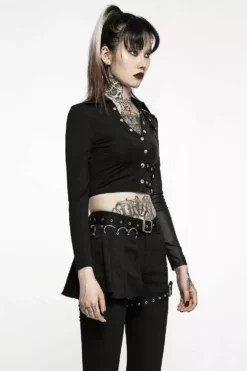 Split Personality Crop Top 11 Split Personality Crop Top -Creepsville Horror Shop WT 721DQF 01