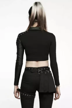 Split Personality Crop Top 12 Split Personality Crop Top -Creepsville Horror Shop WT 721DQF 02