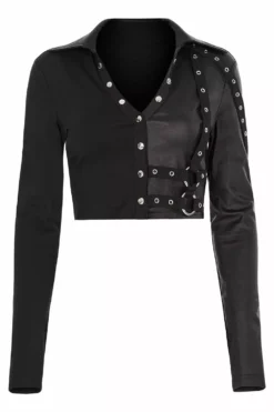 Split Personality Crop Top 13 Split Personality Crop Top -Creepsville Horror Shop WT 721DQF 04