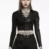 Split Personality Crop Top 1 Split Personality Crop Top -Creepsville Horror Shop WT 721DQF 05