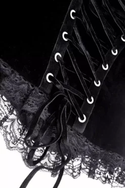 Burgundy Blood Ruffle Top -Creepsville Horror Shop Womens Corset Top