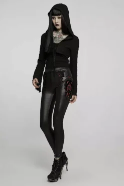 Liquid Lace Wet Look Leggings 13 Liquid Lace Wet Look Leggings -Creepsville Horror Shop Womens Emo Leather Leggings