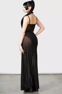 Venemous Magdelana Maxi Skirt -Creepsville Horror Shop Womens Emo Maxi Skirt