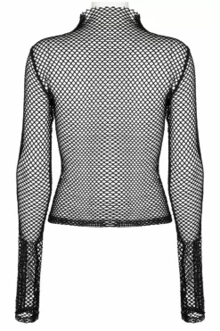 Club Creature Fishnet Top [BLACK] -Creepsville Horror Shop Womens Fishnet T Shirt