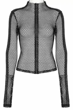 Club Creature Fishnet Top [BLACK] -Creepsville Horror Shop Womens Mall Goth Netted Shirt