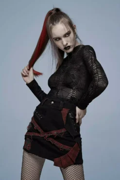 Slasher Girl Spiderweb Top [BLACK]