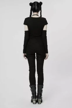 Barbie Blood Top Set [BLACK/RED] -Creepsville Horror Shop Womens gothic top set