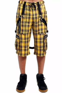 Tripp Clash Pants [Yellow Plaid] -Creepsville Horror Shop YP7272M YELPLD SHORT