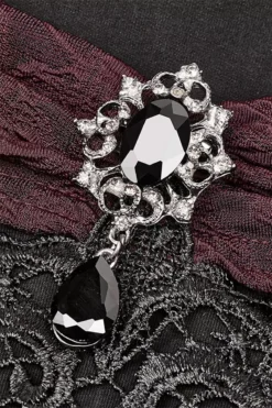 Castle Curse Bardot Top [BLACK/RED] -Creepsville Horror Shop adadas