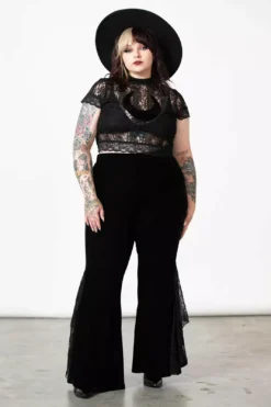 Mahina Velvet Bell Bottoms -Creepsville Horror Shop adsadacopy